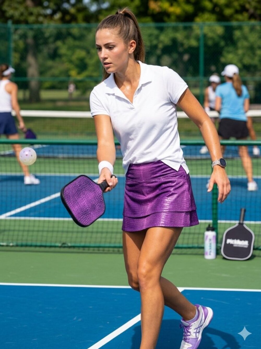 Lucky in Love Purple Python Pattern Tiered ALine Athletic Tennis Golf Skort 3835
